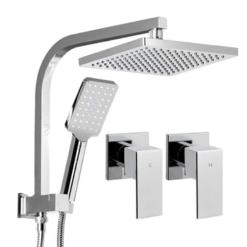 Cefito 8'' Rain Shower Head Set Handheld Square High Pressure wins Tap�Chrome