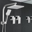 Cefito 8'' Rain Shower Head Set Handheld Square High Pressure wins Tap�Chrome-8
