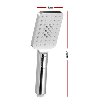 Handheld Shower Head 3.1'' High Pressure 3 Spray Modes Square Chrome - 0