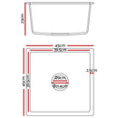 Cefito Stone Kitchen Sink 450X450MM Granite Under/Topmount Basin Bowl Laundry Black-2