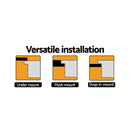 Cefito Stone Kitchen Sink 450X450MM Granite Under/Topmount Basin Bowl Laundry Black-6