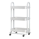 Artiss Storage Trolley Kitchen Cart 3 Tiers Rack Shelf Organiser Wheels White-1