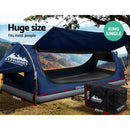 Weisshorn King Single Swag Camping Swags Canvas Free Standing Dome Tent Blue-4