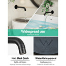 Cefito Bathroom Mixer Spout Wall Bath Tap Round Shower Bathtub Black-7