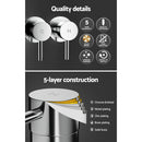 Cefito Basin Twin Tap Wall Round Brass Faucet Shower Bathtub Chrome-5