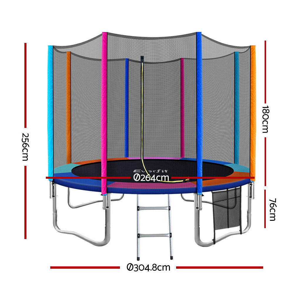 10FT Trampoline Everfit Kids Trampoline Rebounder - 0