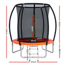 Everfit 6FT Trampoline for Kids w/ Ladder Trampoline Enclosure Safety Net Rebounder Orange-2