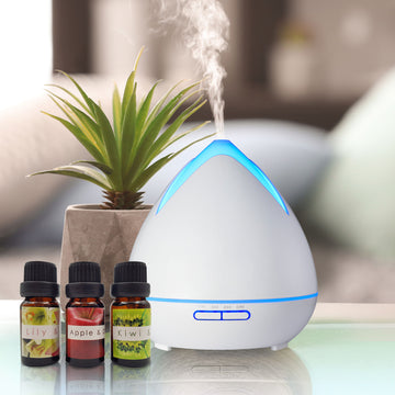 Essential Oils Ultrasonic Aromatherapy Diffuser Air Humidifier Purify 400ML - White - 0