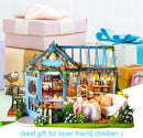 Dollhouse Miniature with Furniture Kit Plus Dust Proof and Music Movement - Rosa Garden Tea-7