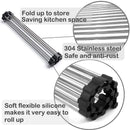 2 Pack Large Stainless Steel Roll Up Dish Drying Rack with Utensil Holder for Home Kitchen-5