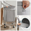 Laundry Basket Wheels, Grey Silver-9