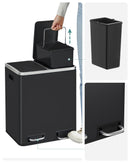 Dual Kitchen Bin 2x15L, Black-5