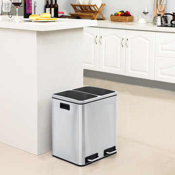 Dual Kitchen Bin 2x15L Waste Separator - 0