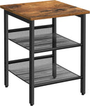 End Table Industrial Side Table Mesh Shelves-1