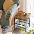 End Table Industrial Side Table Mesh Shelves-4