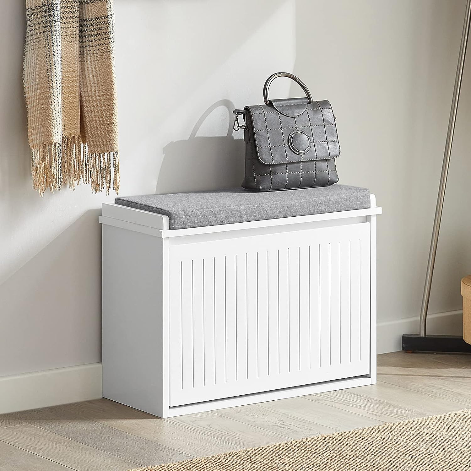 Hallway Shoe Bench Rack Cabinet Seat Cushion - 0