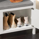 Shoe Bench Shoe Rack Cabinet Hallway, White-5