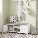Shoe Cabinet Bench, White-2