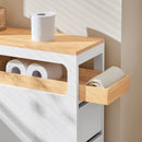 Storage Cart Narrow Cabinet Wheels Tray Drawers-6