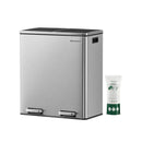 Dual Kitchen Bin, 2 x 30L, Silver-1