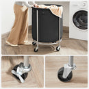 Laundry Basket with Wheels, Black-4