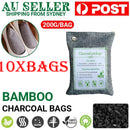 10PCS Air Purifying Bags Activated Bamboo Charcoal Freshener for Car Home Shoes 200g-1