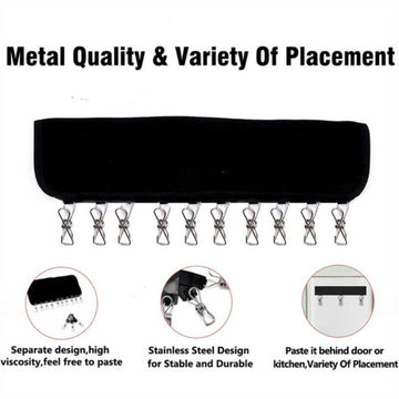 2X 10 Clips Door Cap Rack Baseball Hat Holder Closet Hanger Storage Organizer - 0