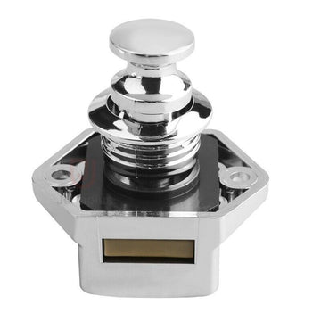 10PCS Push Button Drawer Cupboard Door Catch Lock Caravan Van Cabinet Latch Knob - 0
