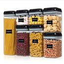 Plastic Food Storage Container Set Easy Lock Lids Kitchen Storage Pantry Organization Black-2