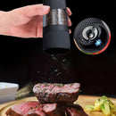 Electric Salt Pepper Mill Grinder Battery Powered LED Light Adjustable AU-3