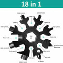 18 in 1 Multi-tool Snowflake Bottle Opener Stainless Keychain Wrench Screwdriver Black-2