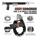 X-BULL 4WD Recovery Kit Kinetic Recovery Rope With 14500LBS Electric Winch 12V Winch 4WD 4X4 Offroad-4