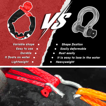 X-BULL Recovery Ring Soft Shackle Kit Snatch Block Pulley Rope Snatch Ring 4WD - 0