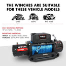 X-BULL 12000LB Electric Winch 12V synthetic rope 4WD with Recovery Tracks Gen3.0 Black-4