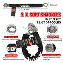 X-BULL Recovery Rope kit Snatch Strap Soft Shackles Hitch receiver Kinetic Tire Deflator-6