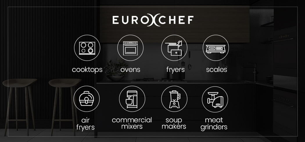EUROCHEF 10L Electric Digital Air Fryer with Rotisserie, Rotating Fry Basket, Rack and Tongs, White - 0