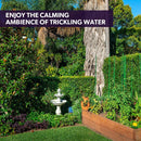 PROTEGE 3 Tier Solar Powered Water Feature Fountain Bird Bath - Light Grey-5