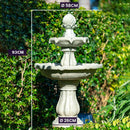 PROTEGE 3 Tier Solar Powered Water Feature Fountain Bird Bath - Light Grey-6