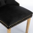 8x Velvet Dining Chairs with Golden Metal Legs-Black-11