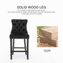 6X Velvet Bar Stools with Studs Trim Wooden Legs Tufted Dining Chairs Kitchen-13