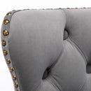 4x Height Adjustable Swivel Bar Stool Velvet Nailhead Barstool with Footrest-6