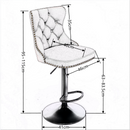 4x Height Adjustable Swivel Bar Stool Velvet Nailhead Barstool with Footrest-9