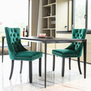 4x Velvet Dining Chairs- Green-14