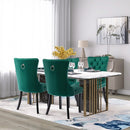 4x Velvet Dining Chairs- Green-15