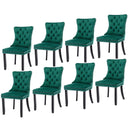 8x Velvet Dining Chairs- Green-1