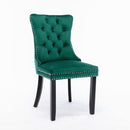 8x Velvet Dining Chairs- Green-3
