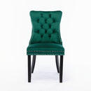 8x Velvet Dining Chairs- Green-4