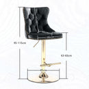4x Height Adjustable Swivel Bar Stool Velvet Studs Barstool with Footrest and Golden Base- Grey-7