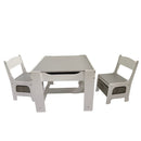 EKKIO 3PCS Kids Table and Chairs Set with Black Chalkboard (Grey)-1