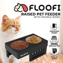 FLOOFI Elevated Raised Pet Feeder with Double Bowl (Black)-2